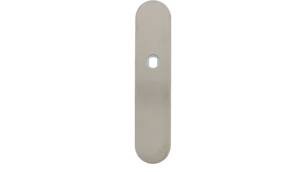 Veiligheid klik binnenschild breed afgerond, Q-gat voor vaste knop 250x55x8mm, 3 x M6 doorgaande nokken BL