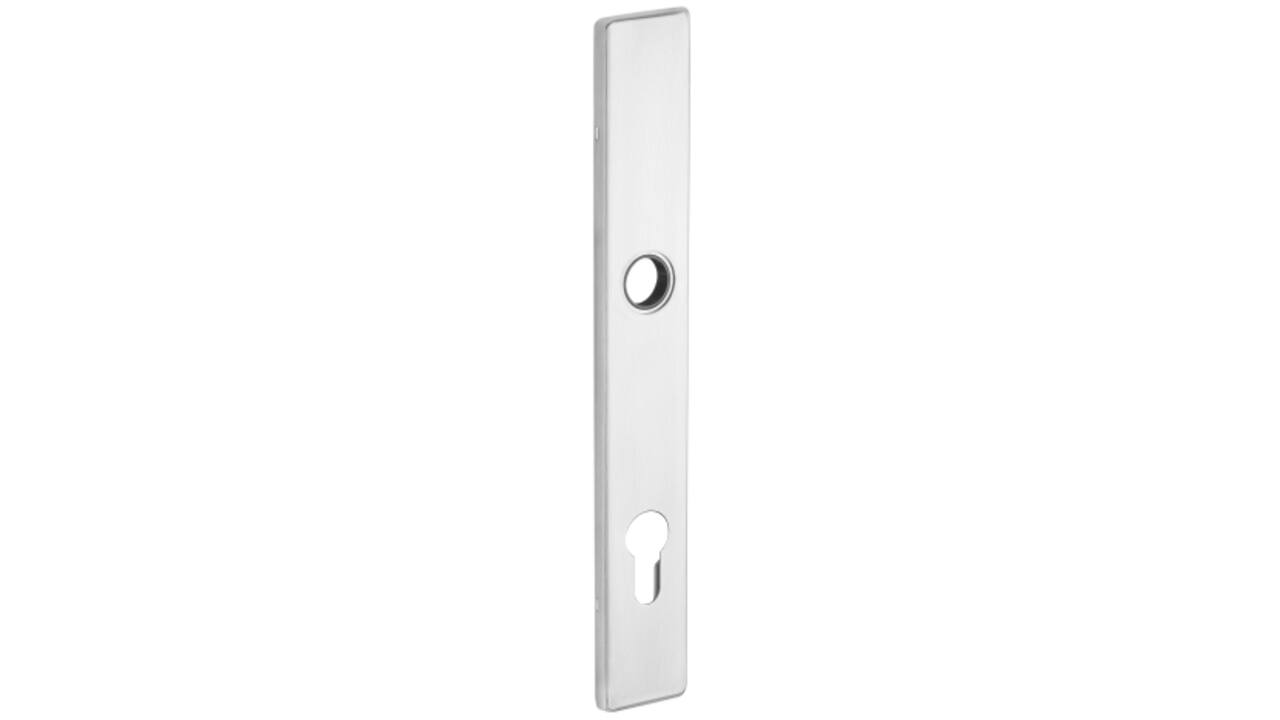 RVS klikschild rechthoek smal 250x35x8mm, stalen basisschild met 3 schroefgaten 4mm easyfix PC72