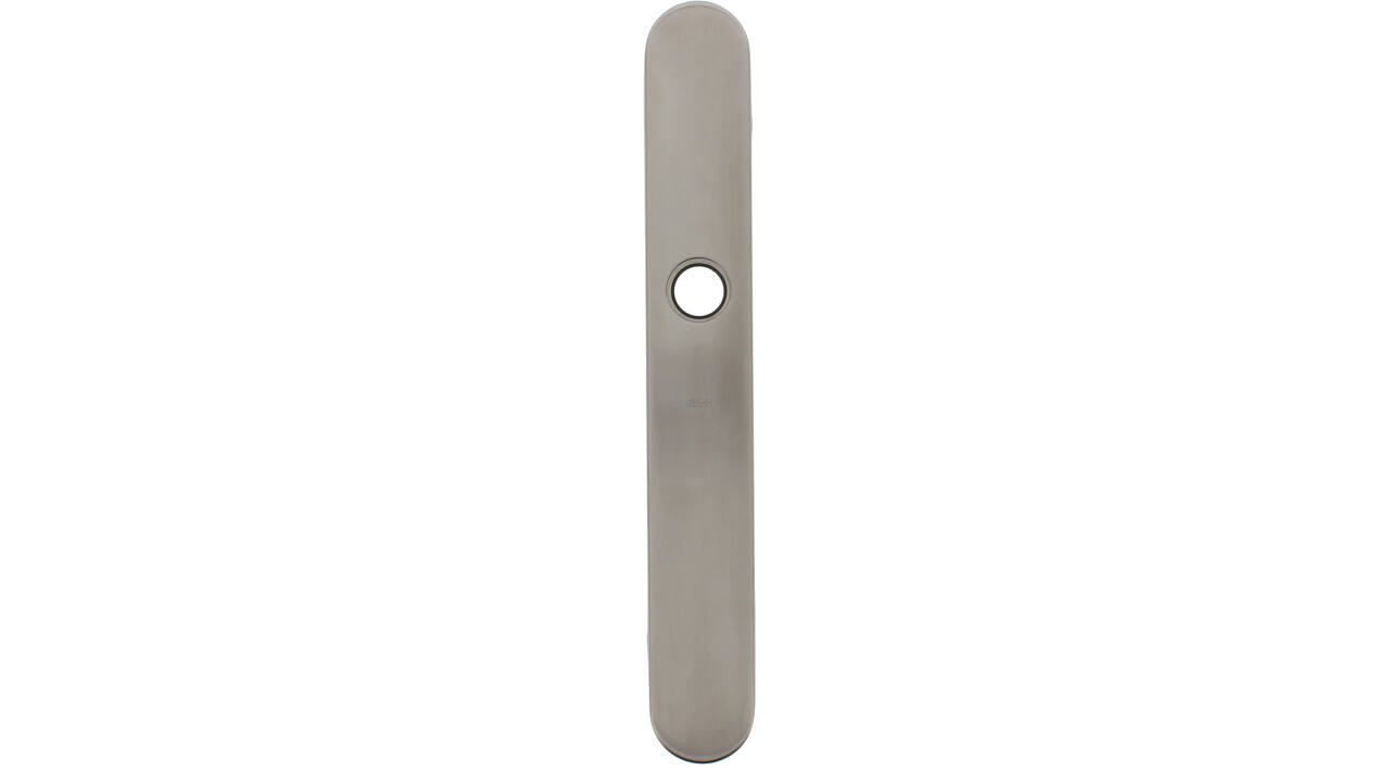 RVS klikschild afgerond smal 250x35x8mm, stalen basisschild met 3 draadnokken M4 easyfix BL