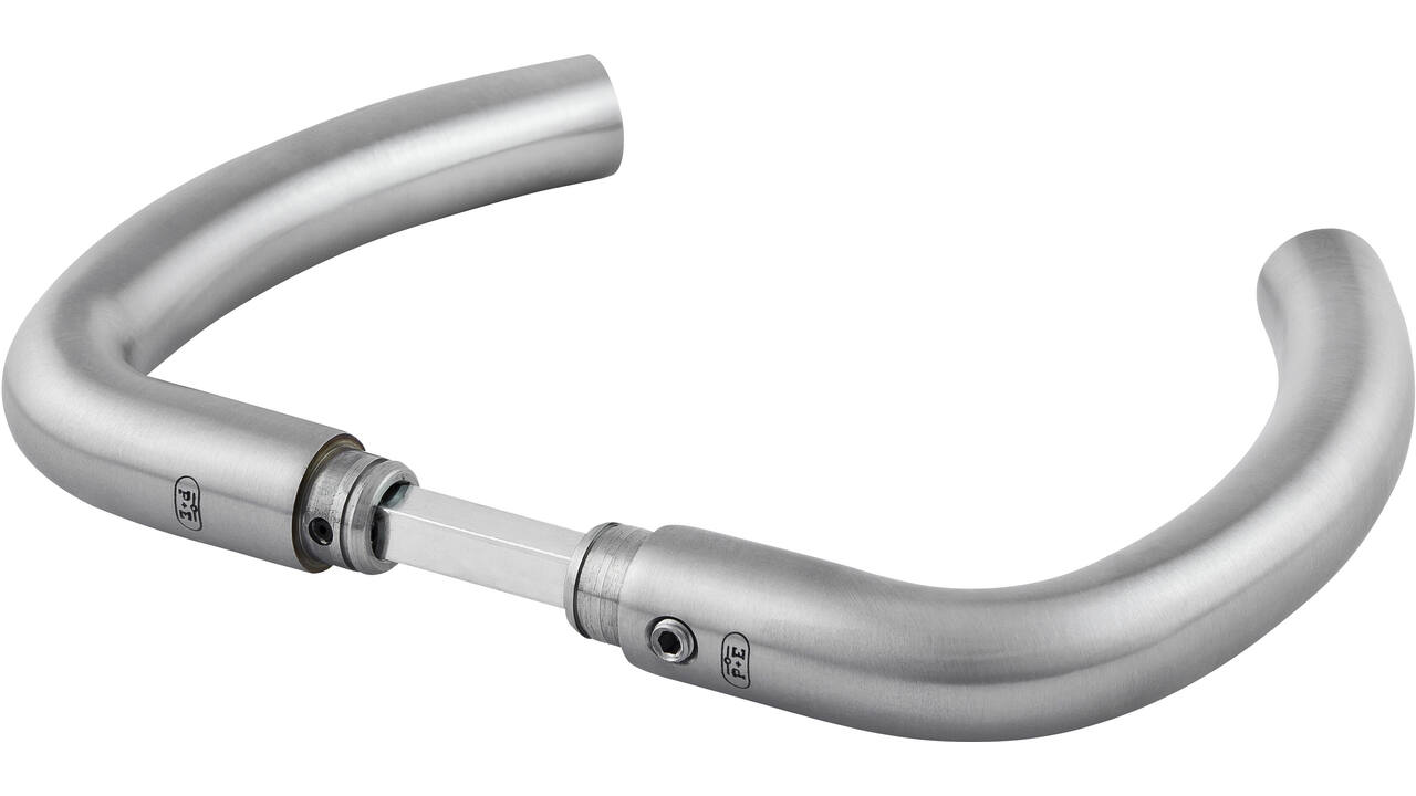 Deurkrukken RVS 145x72mm Ø20mm met krukstift 8x84mm geschikt voor deur- en beslagdikte van 44-69mm.