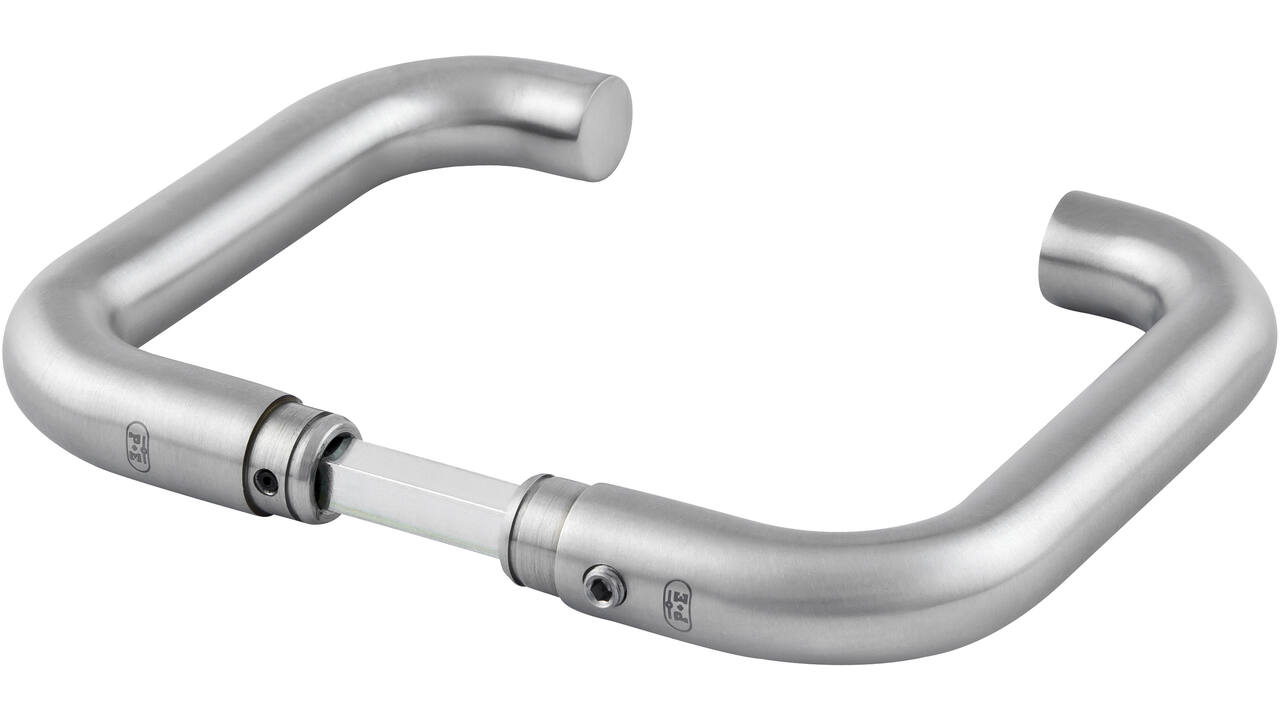 Deurkrukken U-model RVS 138x70mm Ø20mm, met krukstift 8x84mm geschikt voor deur- en beslagdikte van 40-69mm