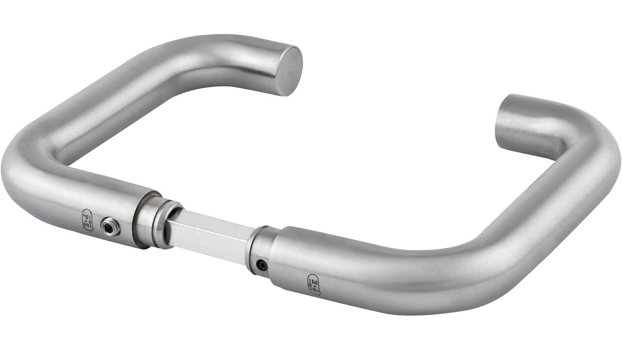 Deurkrukken U-model RVS 138x70mm Ø20mm, met krukstift 9x84mm geschikt voor deur- en beslagdikte van 40-69mm