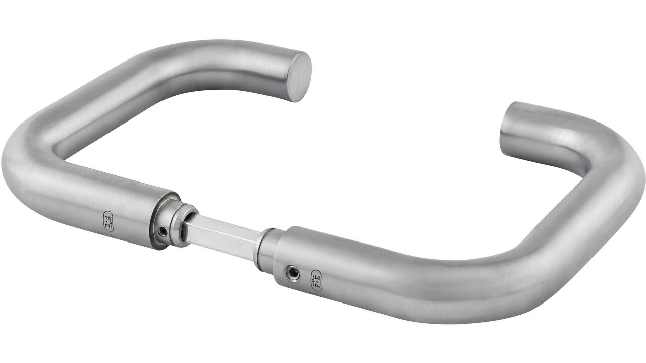 Deurkrukken U-model roestvast staal mat geborsteld 154x89mm, Ø 22mm, met krukstift 8x84mm geschikt voor deur- en beslagdikte van 39-69mm. Certificeringen: gebruiks klasse 4 EN 1906: 2002-05, geschikt voor toepassing in rook- en brandwerende deuren DIN 18273: 1997-12.