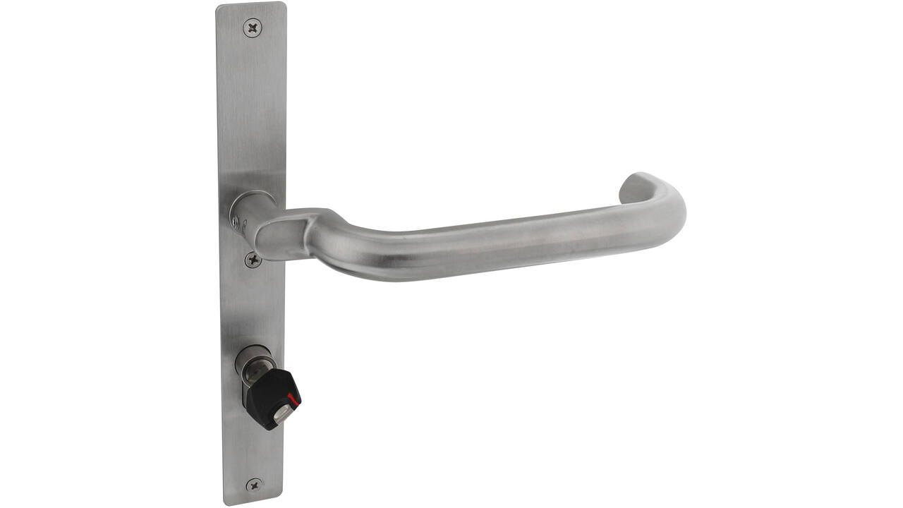 Deurkrukken verkropt ITS U-model roestvast staal mat geborsteld 174x72mm, Ø 20mm, met krukstift  9x84mm geschikt voor deur- en beslagdikte van 54-69mm.Certificeringen: Integrale toegangkelijkheids norm ITS, gebruiks klasse 4 EN 1906: 2002-05, Geschikt voor inbouw in rook- en brandwerende deuren volgens DIN 18273: 1997 - 12. Goedgekeurd voor gebruik op nooddeuren in combinatie met een geschikt paniekslot volgens EN 179: 2002-06