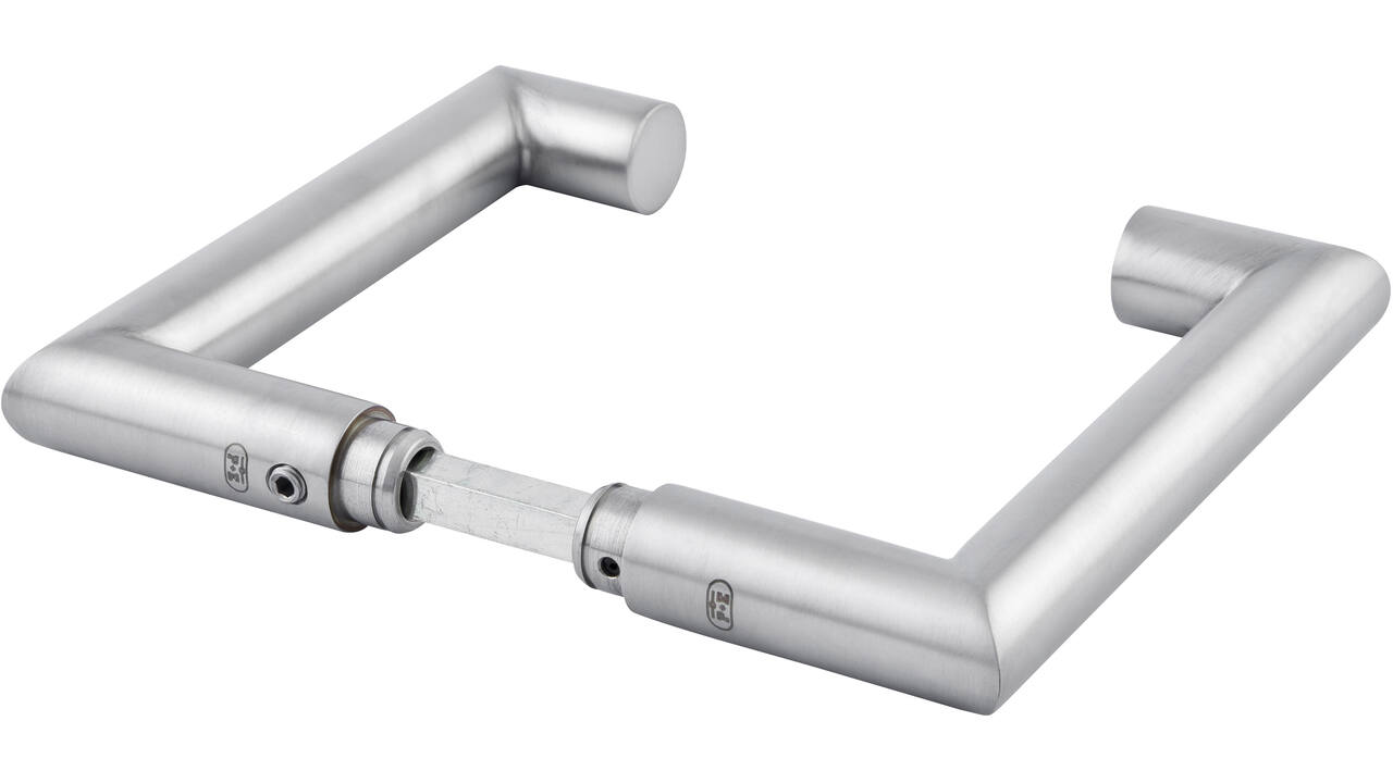 Deurkrukken haaks gelast U-model 140x60 Ø20mm Deurkrukken U- haaks staafmodel roestvast staal mat geborsteld 140x60mm, Ø 20mm, met krukstift 8x84mm geschikt voor deur- en beslagdikte van 40-69mm. Certificeringen: gebruiks klasse 4 EN 1906: 2002-05, geschikt voor toepassing in rook- en brandwerende deuren DIN 18273: 1997-12, EN 179 geschikt voor nooduitgangen.