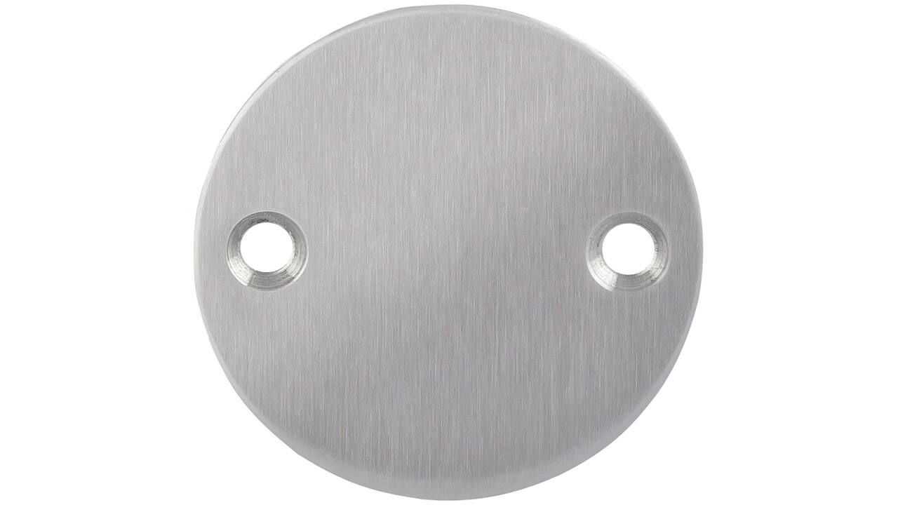 Rozet Blind Ø55x2mm met 2 schroefgaten voor M4 h.o.h. 38mm