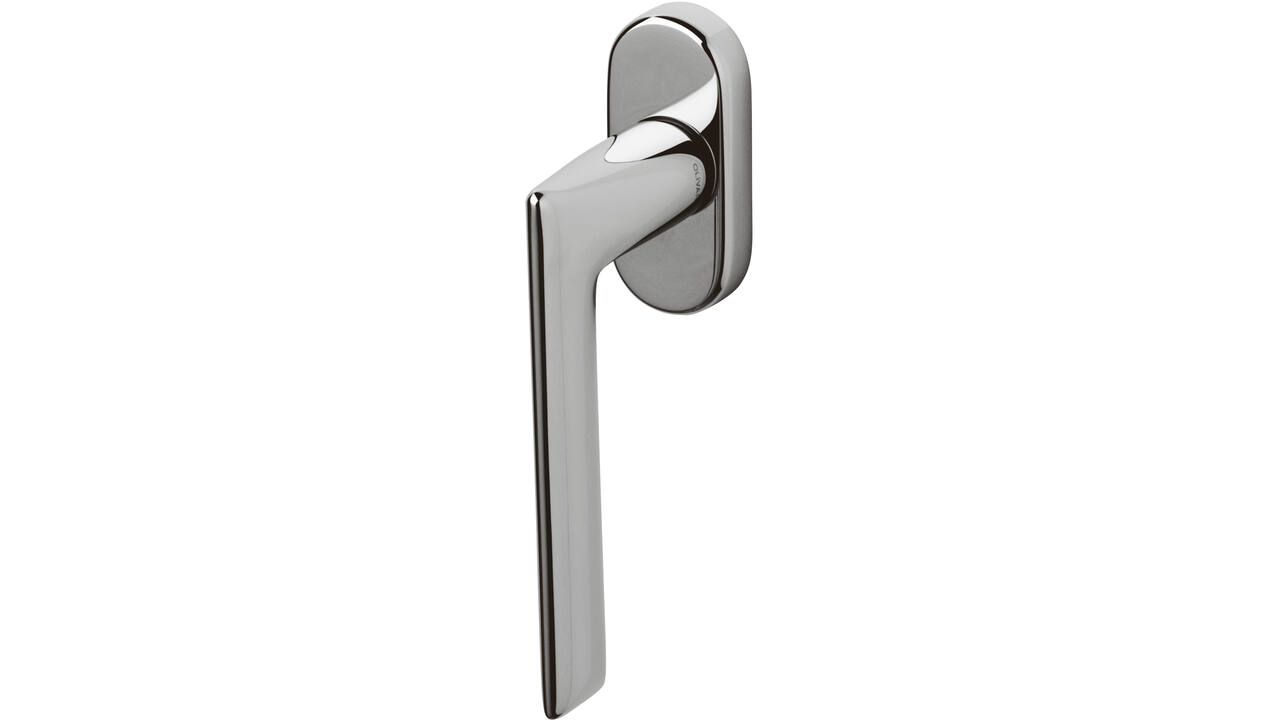 Olivari raamkruk afsluitbaar Tecno + ovaal rozet 87x32x18mm, stift 7x42mm Chroom
