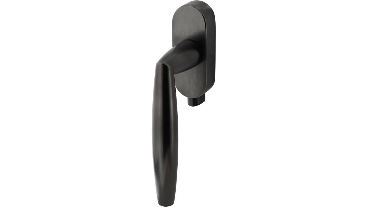 Olivari raamkruk afsluitbaar Aurelia + ovaal rozet 87x32x18mm, stift 7x42mm Antraciet mat titaan PVD