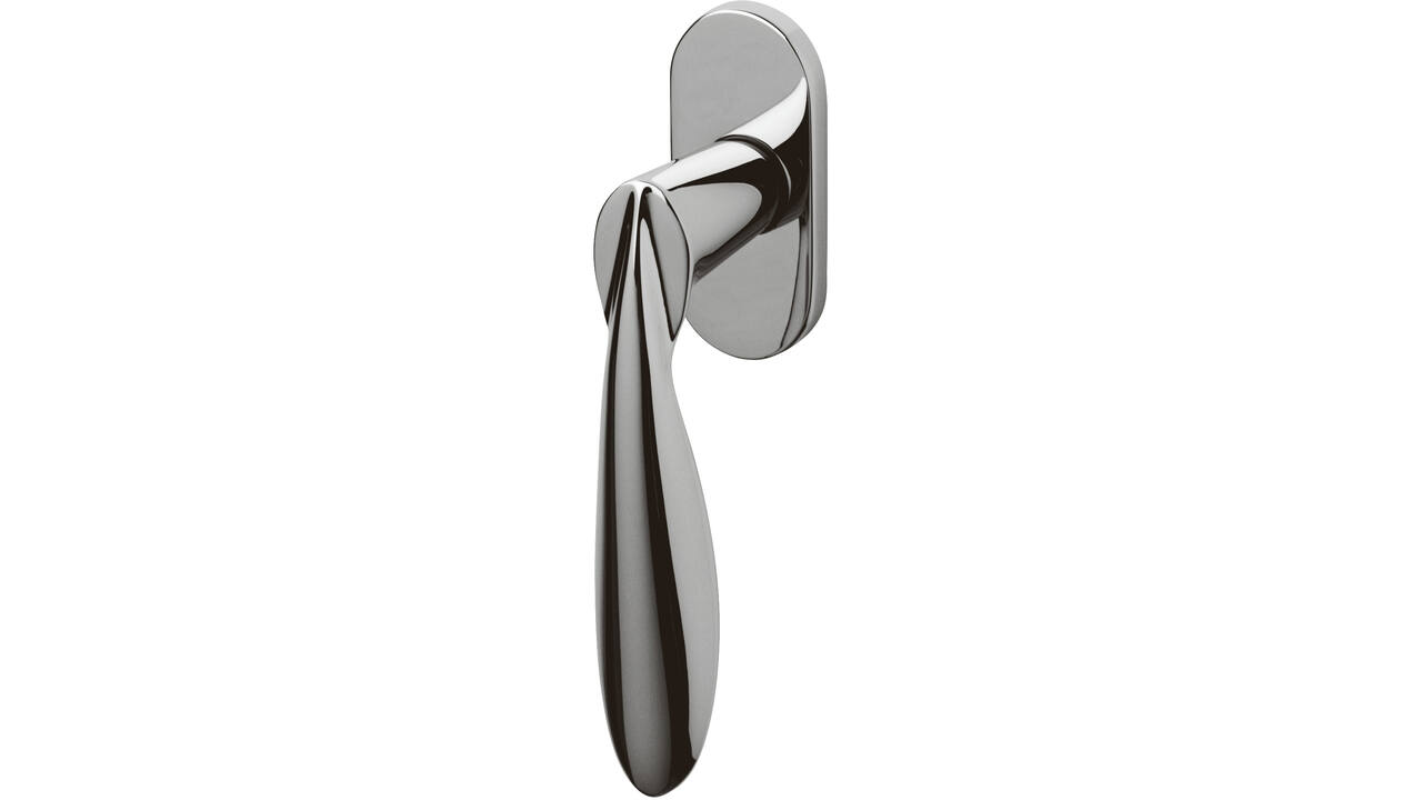 Olivari raamkruk Wind + ovaal rozet 71x32x5mm, stift 7x42mm Chroom