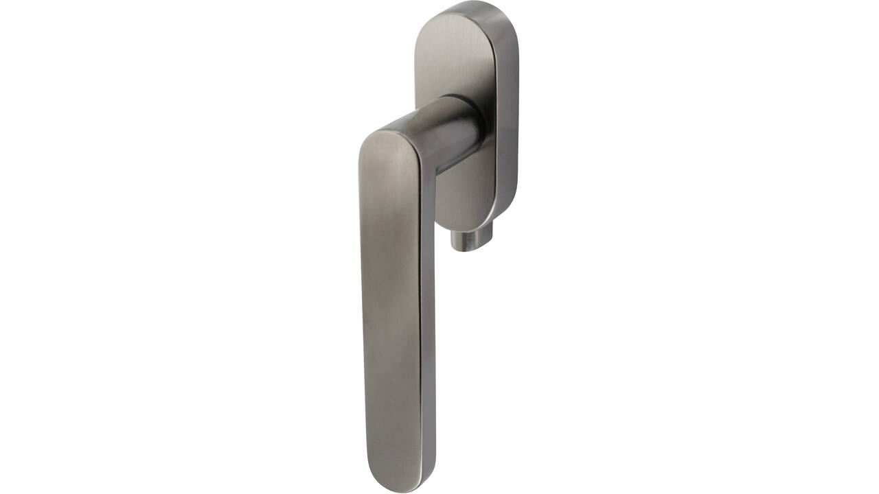 Olivari raamkruk afsluitbaar Link + ovaal rozet 87x32x18mm, stift 7x42mm RVS mat titaan PVD