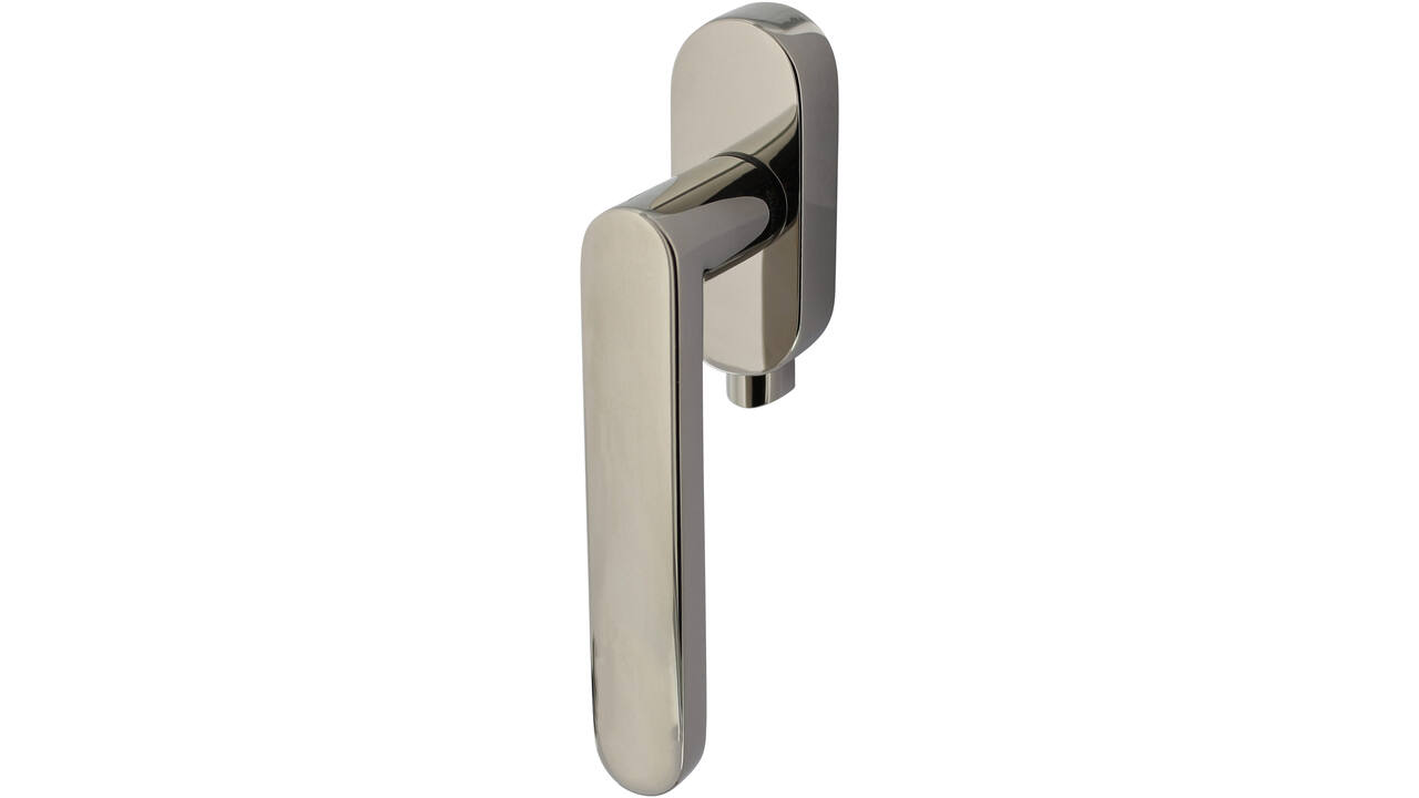 Olivari raamkruk afsluitbaar Link + ovaal rozet 87x32x18mm, stift 7x42mm Nikkel titaan PVD