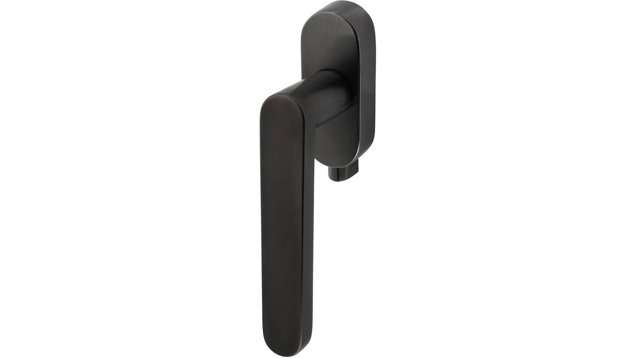 Olivari raamkruk afsluitbaar Link + ovaal rozet 87x32x18mm, stift 7x42mm Antraciet mat titaan PVD