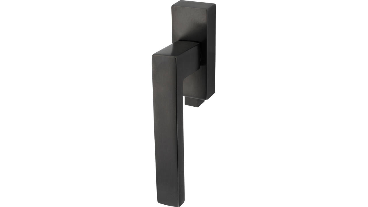 Olivari raamkruk afsluitbaar Planet Q + rechthoekig rozet 86x32x18mm, stift 7x42mm Antraciet mat titaan PVD