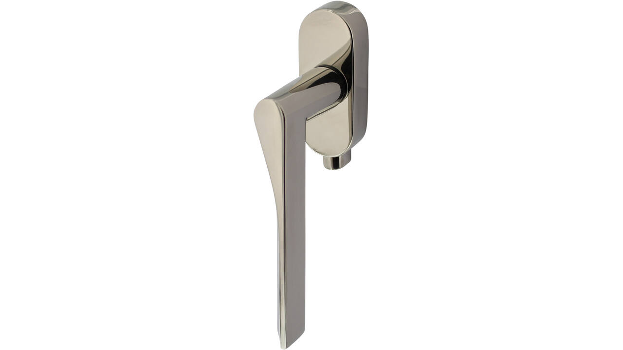 Olivari raamkruk afsluitbaar Fin + ovaal rozet 87x32x18mm, stift 7x42mm Nikkel titaan PVD