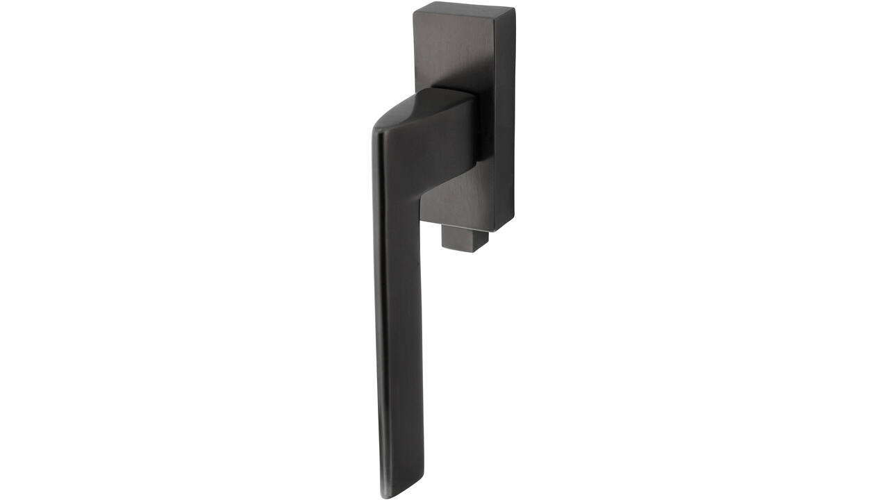 Olivari raamkruk afsluitbaar Trend + rechthoekig rozet 86x32x18mm, stift 7x42mm Antraciet mat titaan PVD