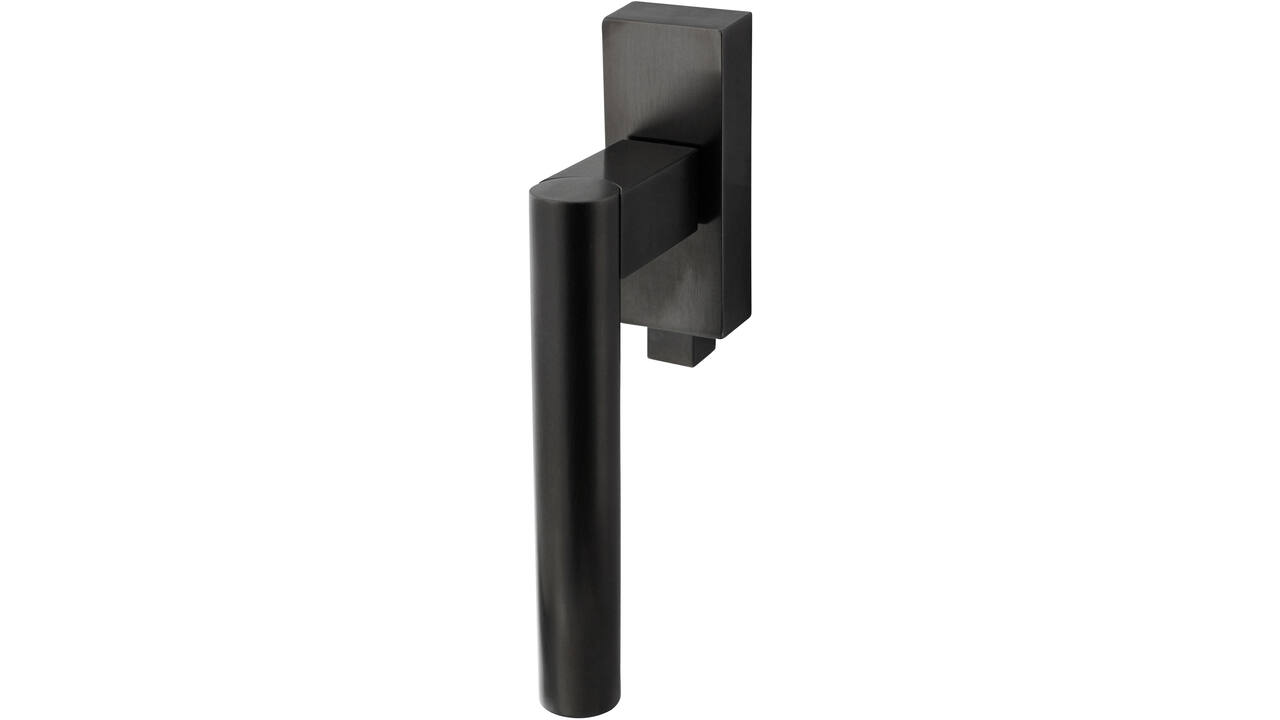 Olivari raamkruk afsluitbaar Euclide Q + rechthoekig rozet 86x32x18mm, stift 7x42mm Antraciet mat titaan PVD