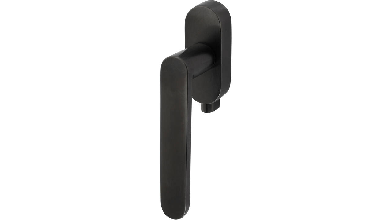 Olivari raamkruk afsluitbaar Radial + ovaal rozet 87x32x18mm, stift 7x42mm Antraciet mat titaan PVD