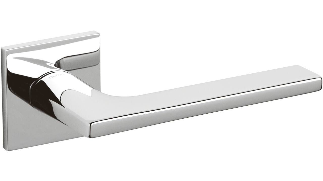 Olivari raamkruk Lotus Q + rechthoekig rozet 71x32x5mm, stift 7x42mm Chroom