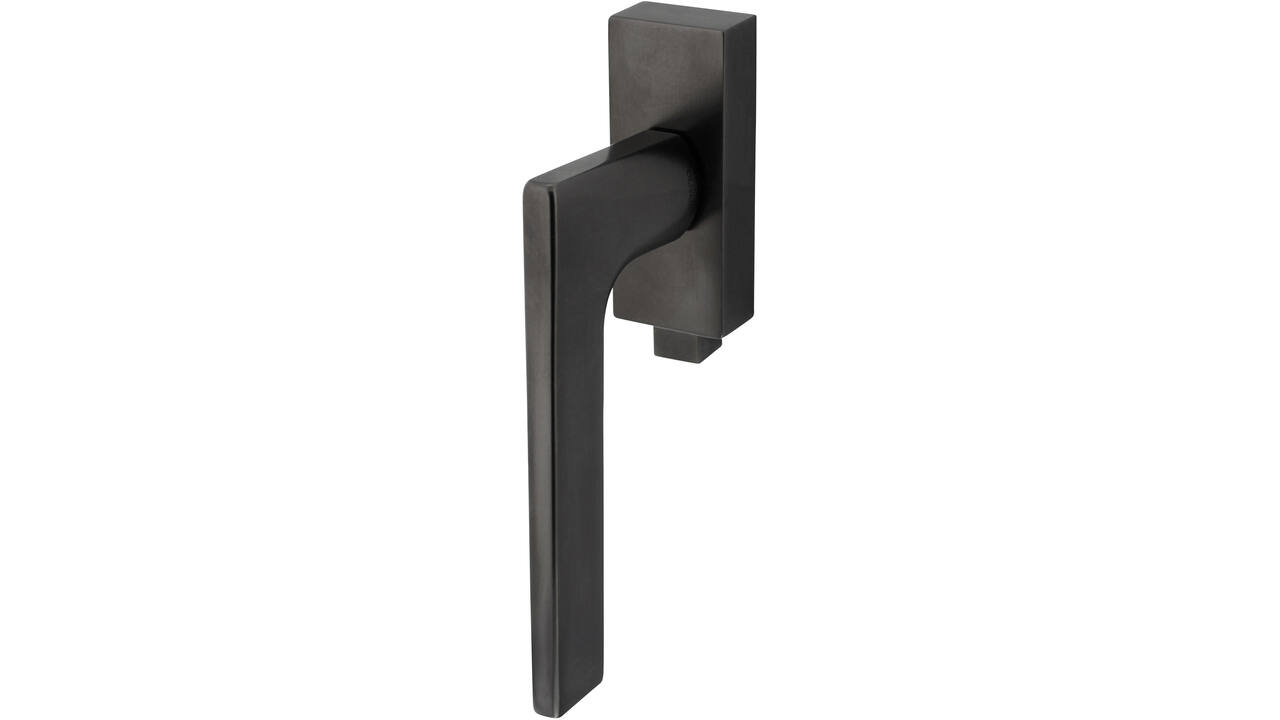Olivari raamkruk afsluitbaar Lotus Q + rechthoekig rozet 86x32x18mm, stift 7x42mm Antraciet mat titaan PVD
