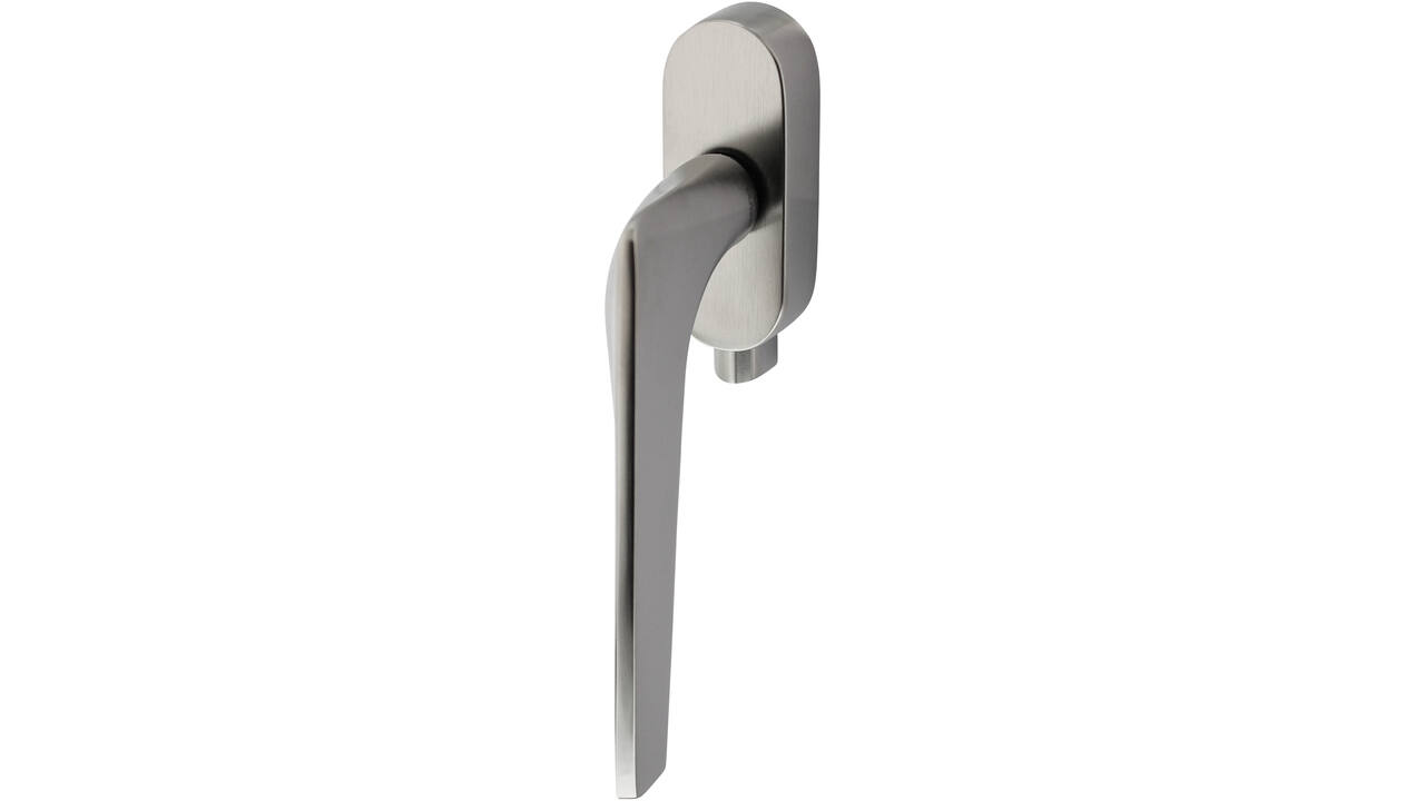 Olivari raamkruk afsluitbaar Twist + ovaal rozet 87x32x18mm, stift 7x42mm RVS mat titaan PVD