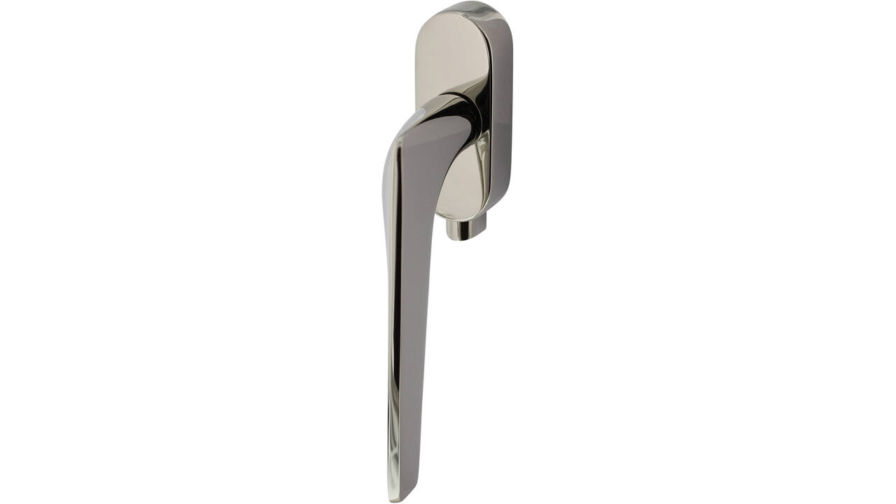 Olivari raamkruk afsluitbaar Twist + ovaal rozet 87x32x18mm, stift 7x42mm Nikkel titaan PVD