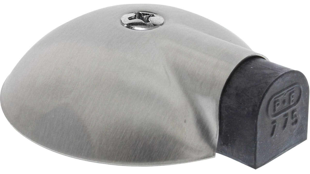 vloer deurbuffer RVS schildpadmodel rond 85mm - hoog 25mm u kunt deze verhogen met de KN-0776-000-900 rubber verhogingschijf 84x12mm ( apart bestellen)