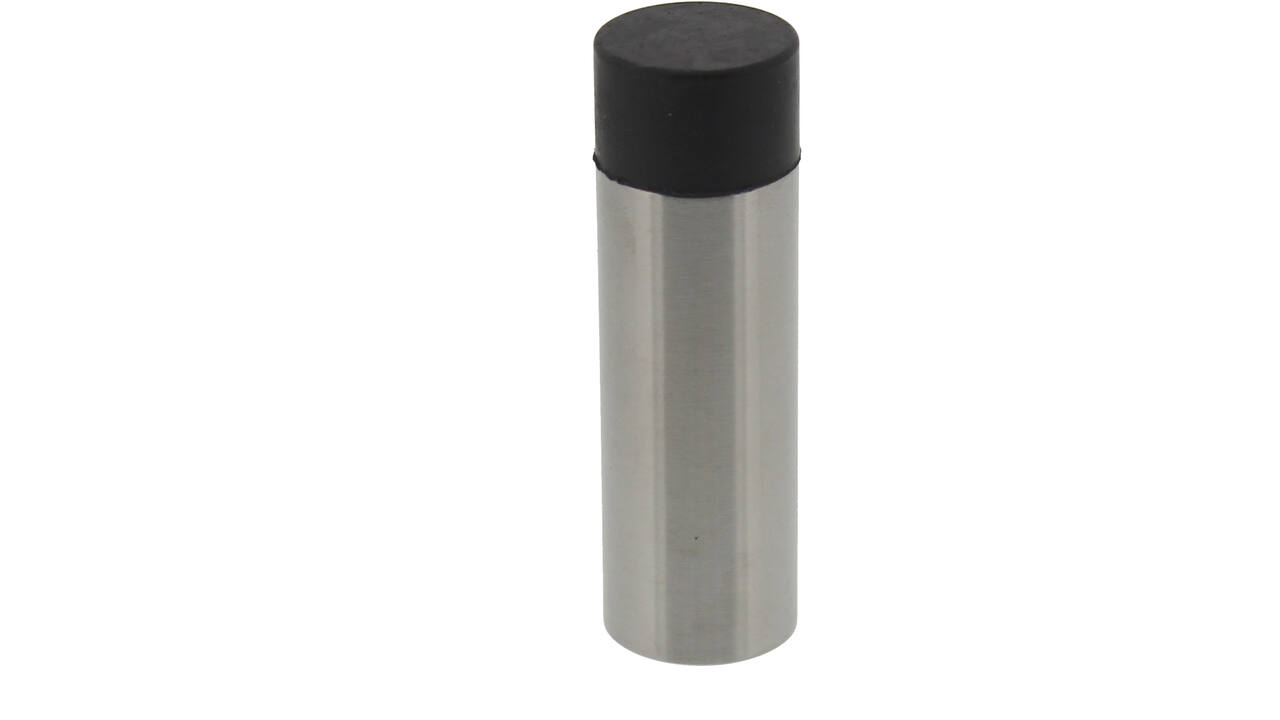 Deurbuffer zonder achterplaat met stootbuffer zwart rond 25x15mm L=80mm