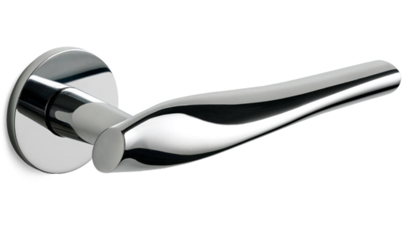 Olivari deurkruk Marilyn + ronde geveerde rozet 51x5mm opschroevende bevestiging Chroom