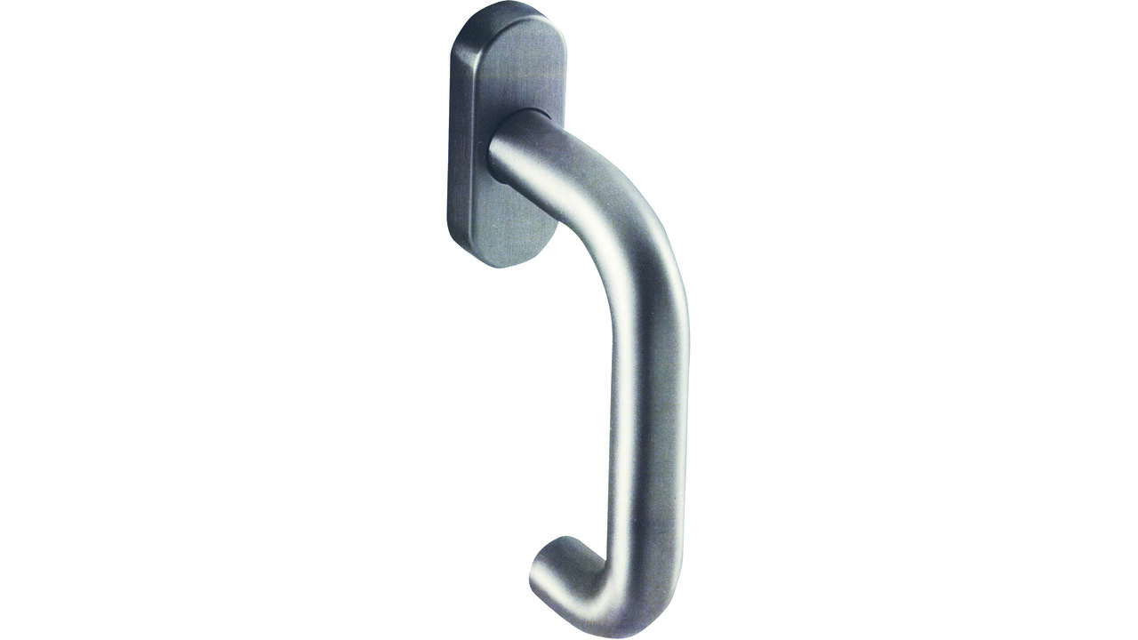 Raamkruk gemont. op afgeronde rozet met stift 7x32mm