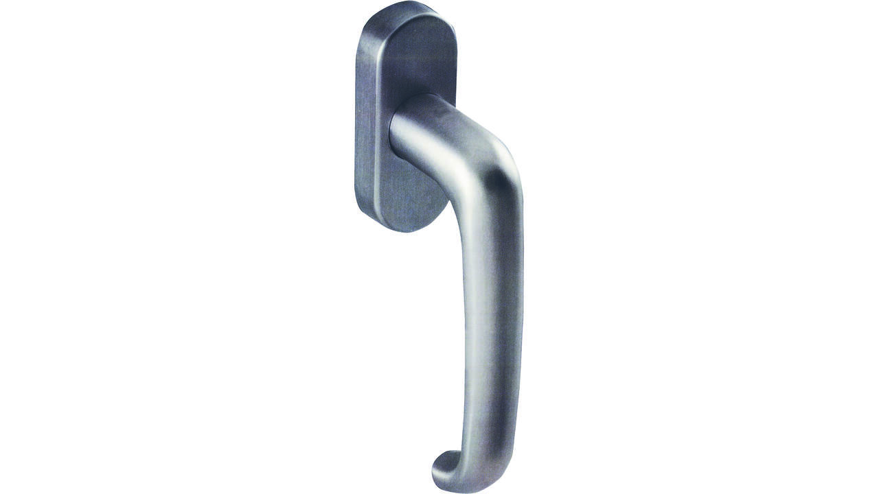 Raamkruk gemont. op afgeronde rozet met stift 7x32mm