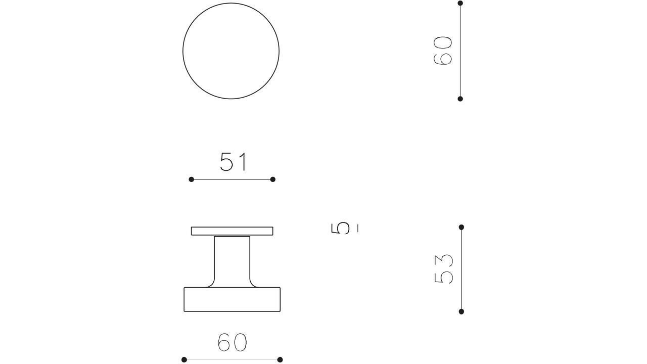 Olivari deurknop vast Link + rond rozet 51x5mm RVS mat titaan PVD