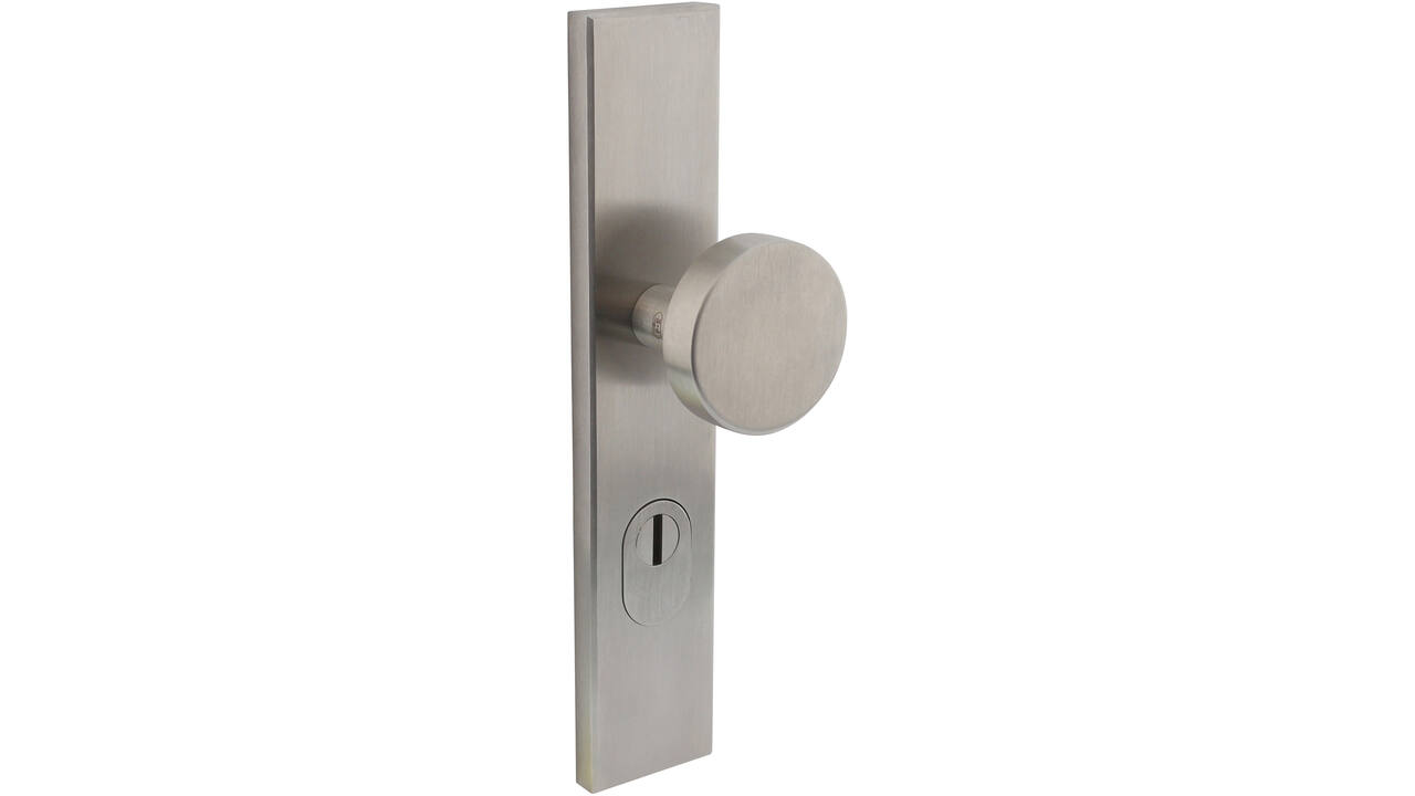 Veiligheids-buitenschild RVS 50x250x12mm SKG*** rechthoekig Q-PC78 met kerntrekbeveiliging