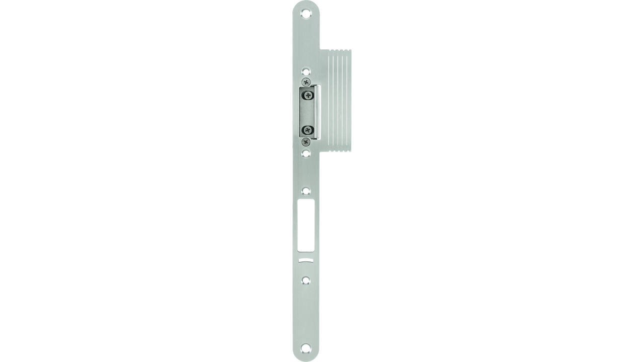 Voorplaat roestvast staal 320x24x3mm afgerond m/lip voor tegenkast espagnolet ls/rs gecombineerd met een freeway single slot.
