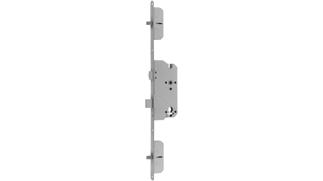 4-punts veiligheid dag- en nacht meerpuntsvergrendeling RC78 met een 8mm krukgat doornmaat 60mm met een roestvast stalen voorplaat 20x1788mm DIN LS. Eenvoudige en soepele werking via de wissel van de cilinder.  De omkeerbare comfortvergrendeling garandeert een geruisloze vergrendeling in de sluitplaat. Met deze solide constructie, de geharde hoofdschoot en de twee geharde extra bijzet schoten kunnen deursystemen tot weerstandsklasse RC3 worden gebouwd. Het slot is goedgekeurd voor brandwerendheids- en rookwerendheidstests volgens EN1634.