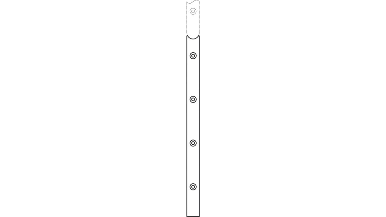 Afgeronde voorplaat verlengstuk 20x262mm geschikt voor de MINT serie