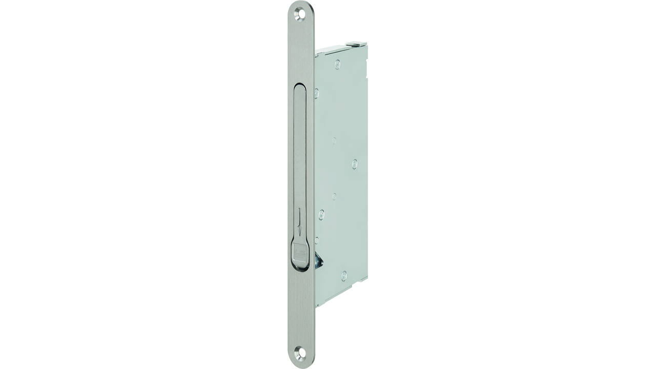 Espagnolet inbouw zelfvergrendelend met RVS voorplaat 230x24mm, doornmaat 30mm