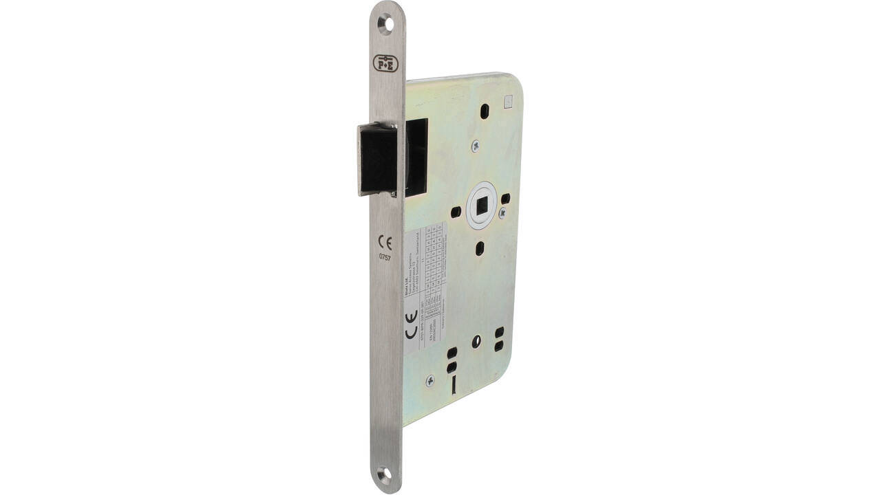 Loopslot doornmaat 60mm met krukgat 8mm voorzien van afgeronde rvs voorplaat 20 x 235 mm en delrin glijschoot voor een din rechtse deur