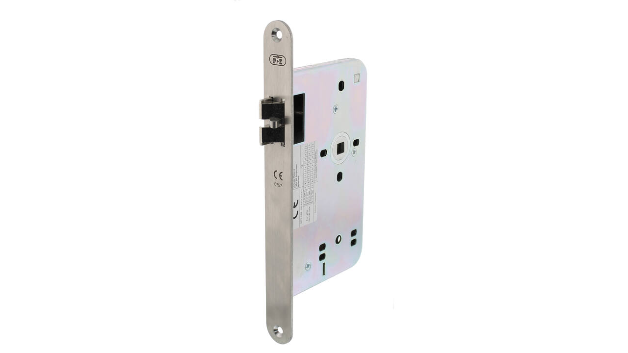 Loopslot doornmaat 60mm met 8mm krukgat en anti-frictie schoot voorzien van RVS voorplaat afgerond 25x235mm Din LS