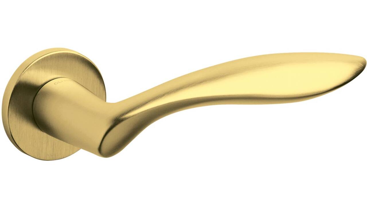 Olivari Gatdeel Onda Links wijzend + rond rozet 51x5mm Messing mat titaan PVD