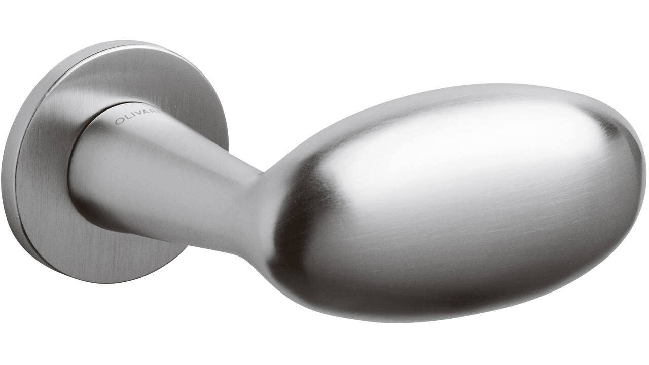 Olivari gatdeel Blindo rechts wijzend + rond rozet 51x5mm Chroom mat