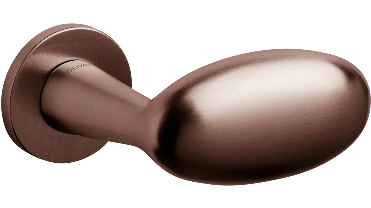 Olivari gatdeel rechts Blindo + ronde geveerde rozet 51x5mm Brons mat titaan PVD