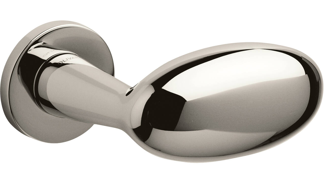 Olivari gatdeel Blindo rechts wijzend + rond rozet 51x5mm Nikkel titaan PVD