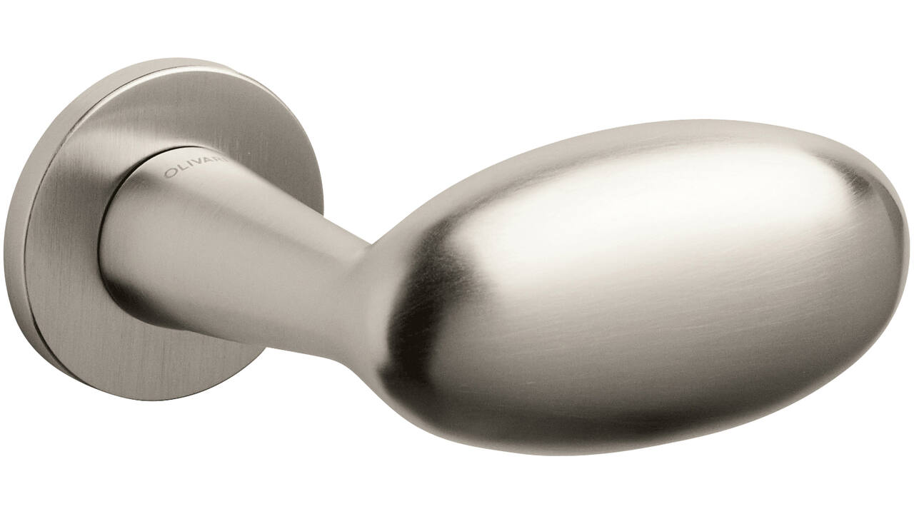 Olivari gatdeel Blindo rechts wijzend + rond rozet 51x5mm Nikkel mat titaan PVD