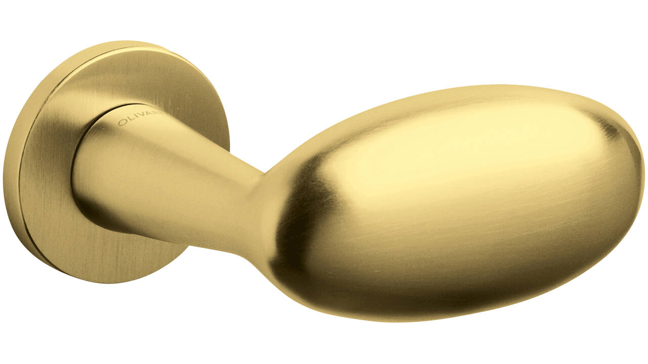 Olivari gatdeel Blindo rechts wijzend + rond rozet 51x5mm Messing mat titaan PVD