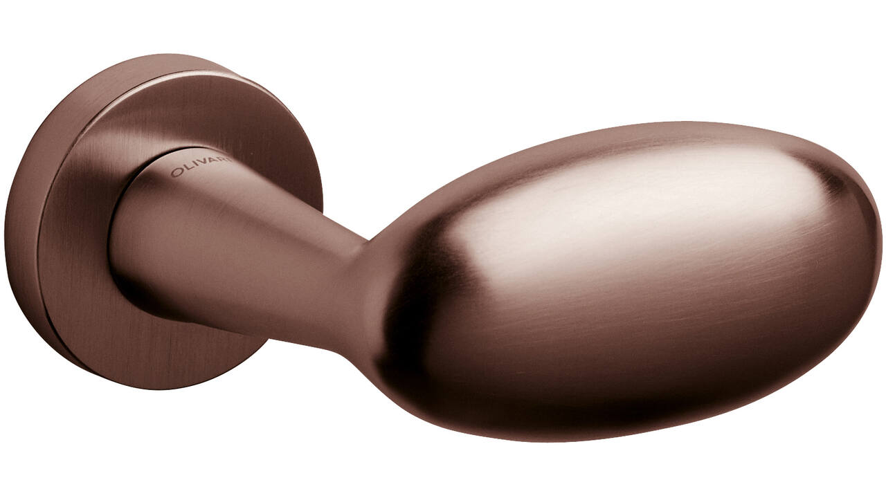 Olivari gatdeel Blindo Links wijzend + rond rozet 51x5mm Brons mat titaan PVD