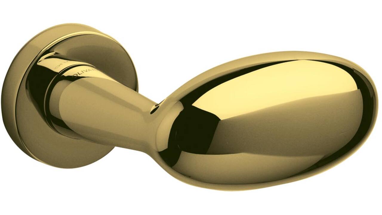 Olivari gatdeel Blindo Links wijzend + rond rozet 51x5mm Messing titaan PVD