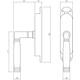 Set kruk-espagnolet links Ton 222 inclusief stangenset 2x 1250mm messing ongelakt /ebbenhout