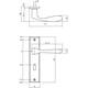 Deurkruk Banaan met schild rechthoekig 181x41mm sleutelgat 56mm messing getrommeld