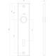 Schilden rechthoekig 181x41x7mm sleutelgat 72mm messing getrommeld