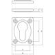 Cilinderrozetten 47x37x5mm messing getrommeld